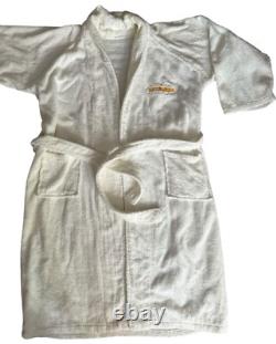 Trump Marina Bath Robe Unisex White Embroidered Logo Donald Trump One Size Fits