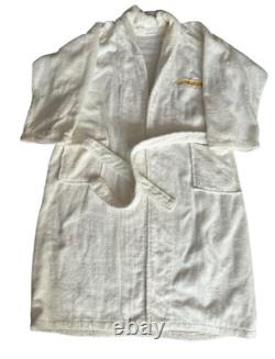 Trump Marina Bath Robe Unisex White Embroidered Logo Donald Trump One Size Fits