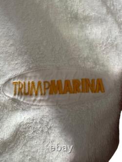 Trump Marina Bath Robe Unisex White Embroidered Logo Donald Trump One Size Fits