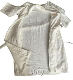 Trump Marina Bath Robe Unisex White Embroidered Logo Donald Trump One Size Fits