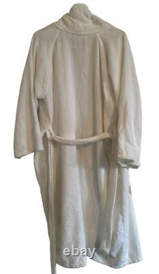 Trump Marina Bath Robe Unisex White Embroidered Logo Donald Trump One Size Fits