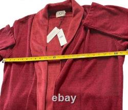 UGG Men's Shawl Collar Fleece Robe M/L Burgundy Red Plush Belted Lounge NWT