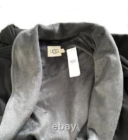 UGG Robinson Robe Black Heather XS/S NWT Plush Fleece Bathrobe Mens