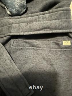 Ugg Men's Robe Robinson Navy Heather Fleece Bathrobe Classic Soft Size L/xl New