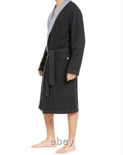 Ugg Men's Robe Robinson Navy Heather Fleece Bathrobe Classic Soft Size L/xl New