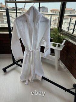 Unisex 4 layers Pockets Muslin Organic Cotton Robe, Kimono Musselin Bathrobe