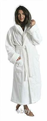 Unisex Terry Bathrobe 100% Lux Combed Cotton Robes, Five-Star Large Hooded