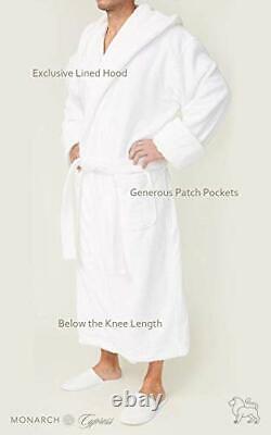 Unisex Terry Bathrobe 100% Lux Combed Cotton Robes, Five-Star Large Hooded