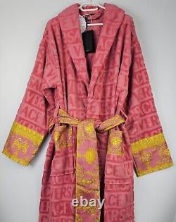 VERSACE Baroque $550 Strawberry Jam Unisex Long Bathrobe New And Authentic