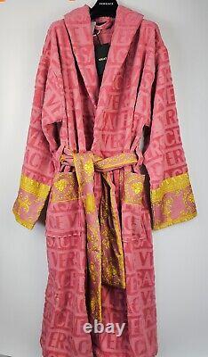 VERSACE Baroque $550 Strawberry Jam Unisex Long Bathrobe New And Authentic