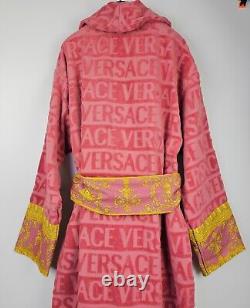 VERSACE Baroque $550 Strawberry Jam Unisex Long Bathrobe New And Authentic