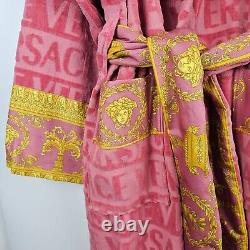 VERSACE Baroque $550 Strawberry Jam Unisex Long Bathrobe New And Authentic