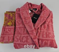 VERSACE Baroque $550 Strawberry Jam Unisex Long Bathrobe New And Authentic