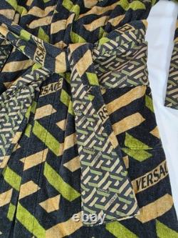VERSACE Baroque Bathrobe Green & Black Medusa Logo XL