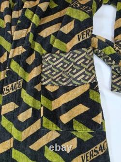 VERSACE Baroque Bathrobe Green & Black Medusa Logo XL