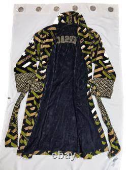 VERSACE Baroque Bathrobe Green & Black Medusa Logo XL