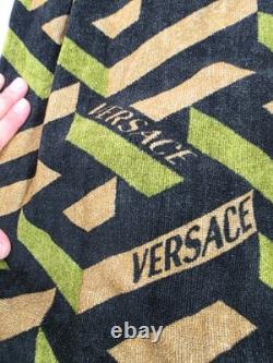 VERSACE Baroque Bathrobe Green & Black Medusa Logo XL
