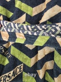 VERSACE Baroque Bathrobe Green & Black Medusa Logo XL