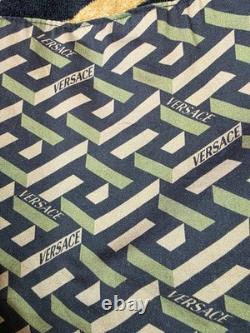 VERSACE Baroque Bathrobe Green & Black Medusa Logo XL