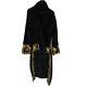 VERSACE Baroque Bathrobe Mens Dressing Gown XL Robe Black Gold Boxed