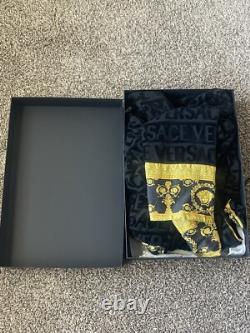 VERSACE Baroque Bathrobe Mens XXL Black/Gold 100% Authentic