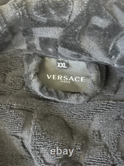 VERSACE Baroque Bathrobe Mens XXL Black/Gold 100% Authentic