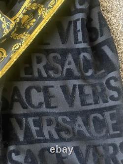 VERSACE Baroque Bathrobe Mens XXL Black/Gold 100% Authentic