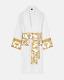 VERSACE Baroque Bathrobe with Logo Line Size XL White Used