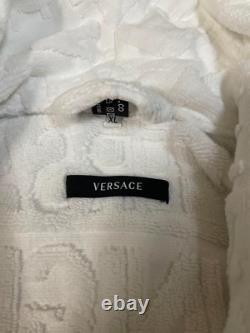 VERSACE Baroque Bathrobe with Logo Line Size XL White Used