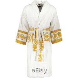 VERSACE Baroque Print Bathrobe White & Gold S/IT 46/ UK 36