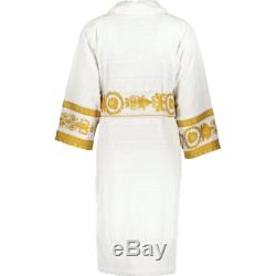 VERSACE Baroque Print Bathrobe White & Gold S/IT 46/ UK 36