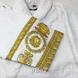 VERSACE Baroque Print Bathrobe White & Gold S/IT 46/ UK 36