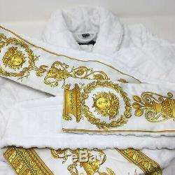 VERSACE Baroque Print Bathrobe White & Gold S/IT 46/ UK 36