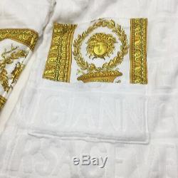 VERSACE Baroque Print Bathrobe White & Gold S/IT 46/ UK 36