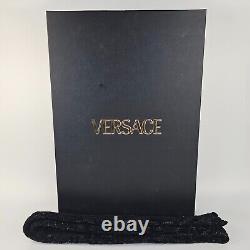 VERSACE Baroque Print Black Long Unisex Bathrobe New