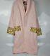 VERSACE Baroque Print Light Pink Long Unisex Bathrobe New