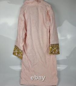 VERSACE Baroque Print Light Pink Long Unisex Bathrobe New