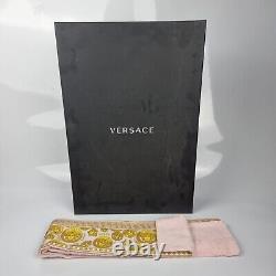 VERSACE Baroque Print Light Pink Long Unisex Bathrobe New