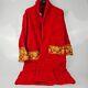 VERSACE Baroque Print Red Long Unisex Bathrobe New