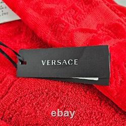 VERSACE Baroque Print Red Long Unisex Bathrobe New