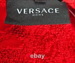 VERSACE Baroque Print Red Long Unisex Bathrobe New