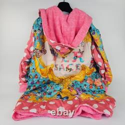 VERSACE Butterflies Baroque Flamingo Pink/Multicolor Unisex Short Bathrobe New