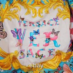 VERSACE Butterflies Baroque Flamingo Pink/Multicolor Unisex Short Bathrobe New