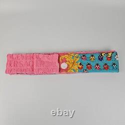 VERSACE Butterflies Baroque Flamingo Pink/Multicolor Unisex Short Bathrobe New