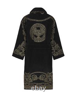 VERSACE Coupe Des Dieux $1075 Black Unisex Long Bathrobe New And Authentic