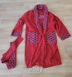 VERSACE Greca Print Red Bathrobe Size Medium