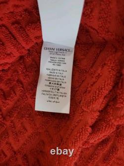 VERSACE Greca Print Red Bathrobe Size Medium