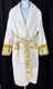 VERSACE Home Baroque Bathrobe AOP Logo White Gold Barocco Print Size XL