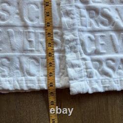 VERSACE Home Baroque Bathrobe AOP Logo White Gold Barocco Print Size XL