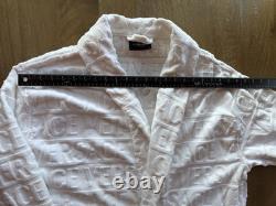 VERSACE Home Baroque Bathrobe AOP Logo White Gold Barocco Print Size XL